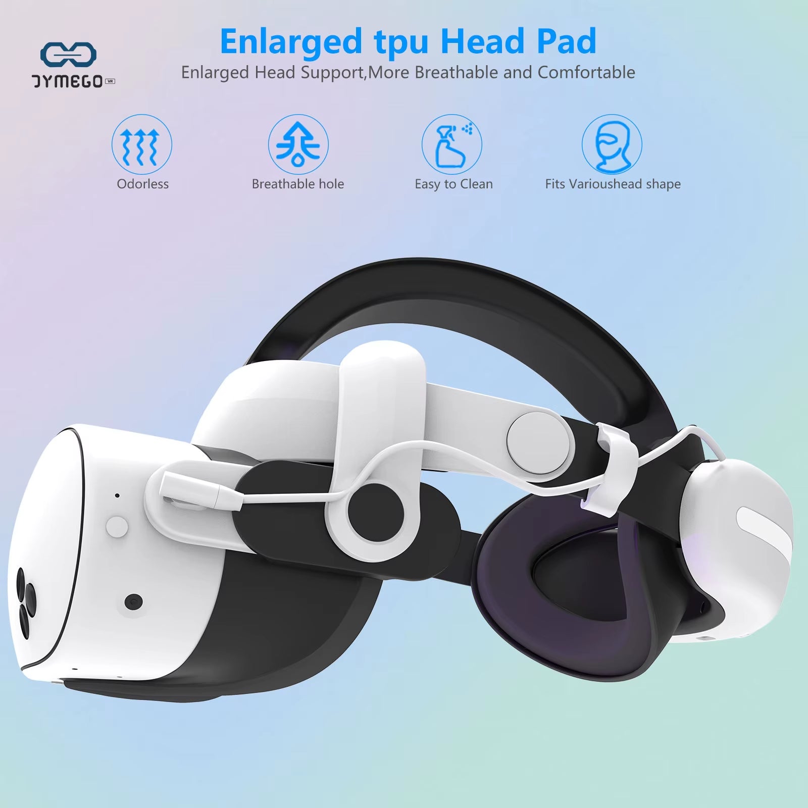 For Oculus/Meta Quest 3 and Meta Quest 3S Battery Head Strap VR Accessory Extended Playtime Adjustable Comfort Design