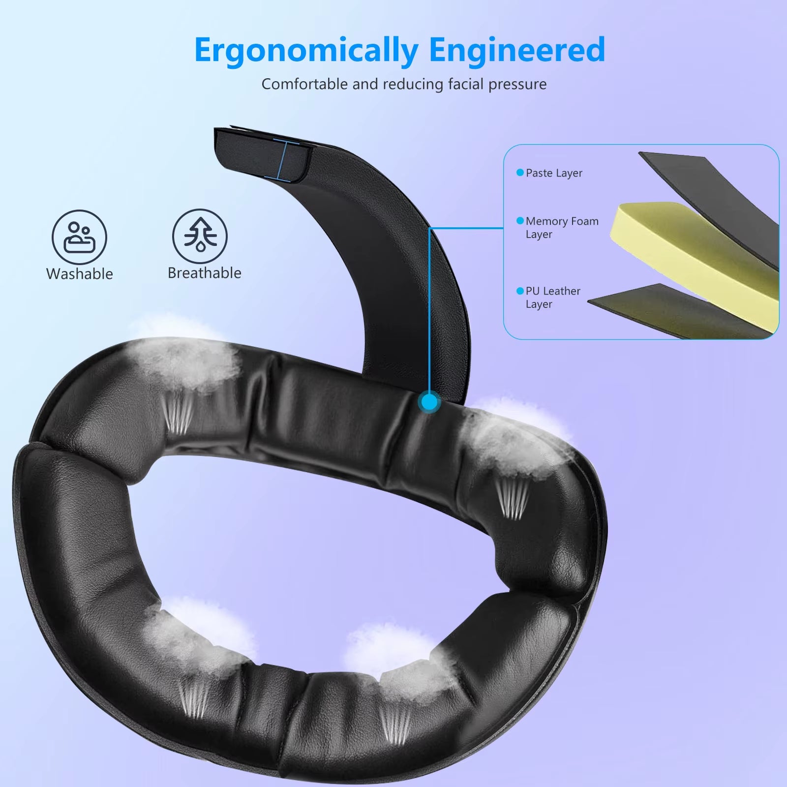 For Oculus/Meta Quest 3 and Meta Quest 3S Battery Head Strap VR Accessory Extended Playtime Adjustable Comfort Design